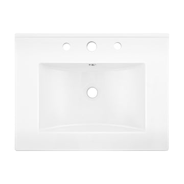 Ancillary 3-Hole 20 in. W x 18.25 in. D Classic Contemporary Rectangular Ceramic Single Sink Basin Vanity Top